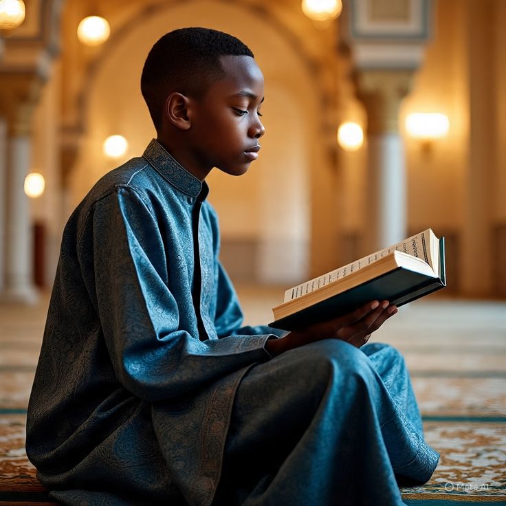 Student reading Qur'an
